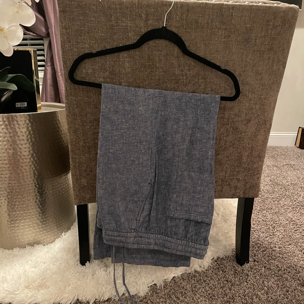 Blue linen pants